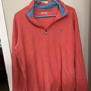 Pink Izod half zip sweater